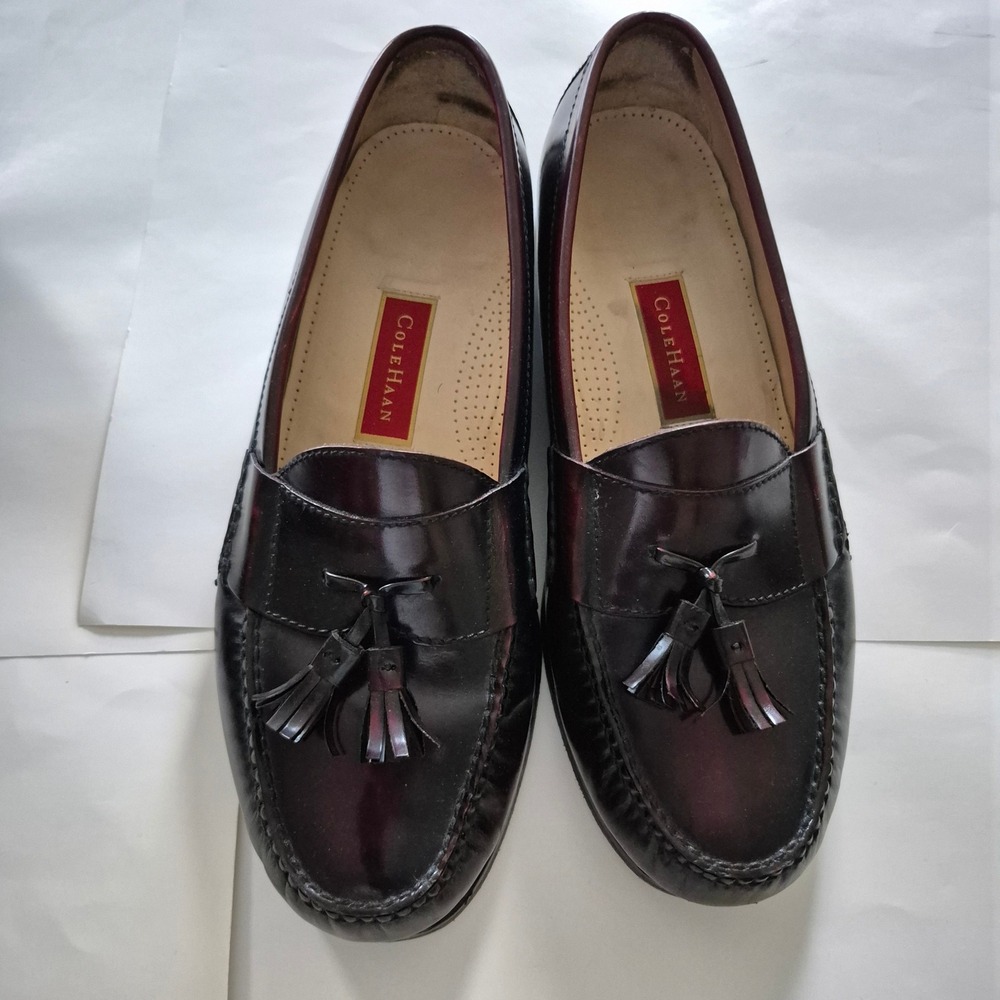 Cole Haan Mens Burgundy Leather Tassel Loafers Shoes 12 3E 03507 X G06